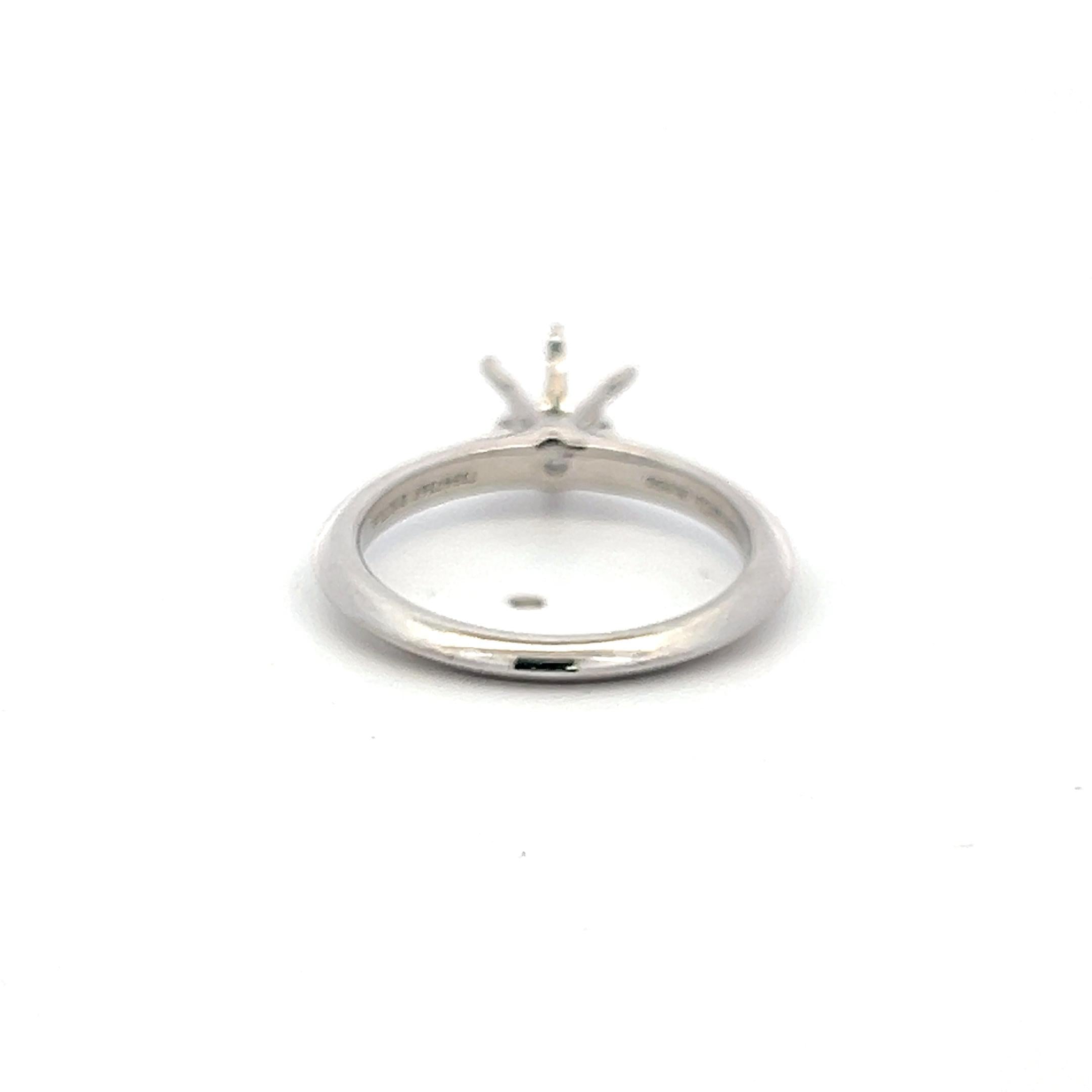 Tiffany & Co Vintage Platinum Semi Mount Ring Size 6 fits 0.75 Carat Stone