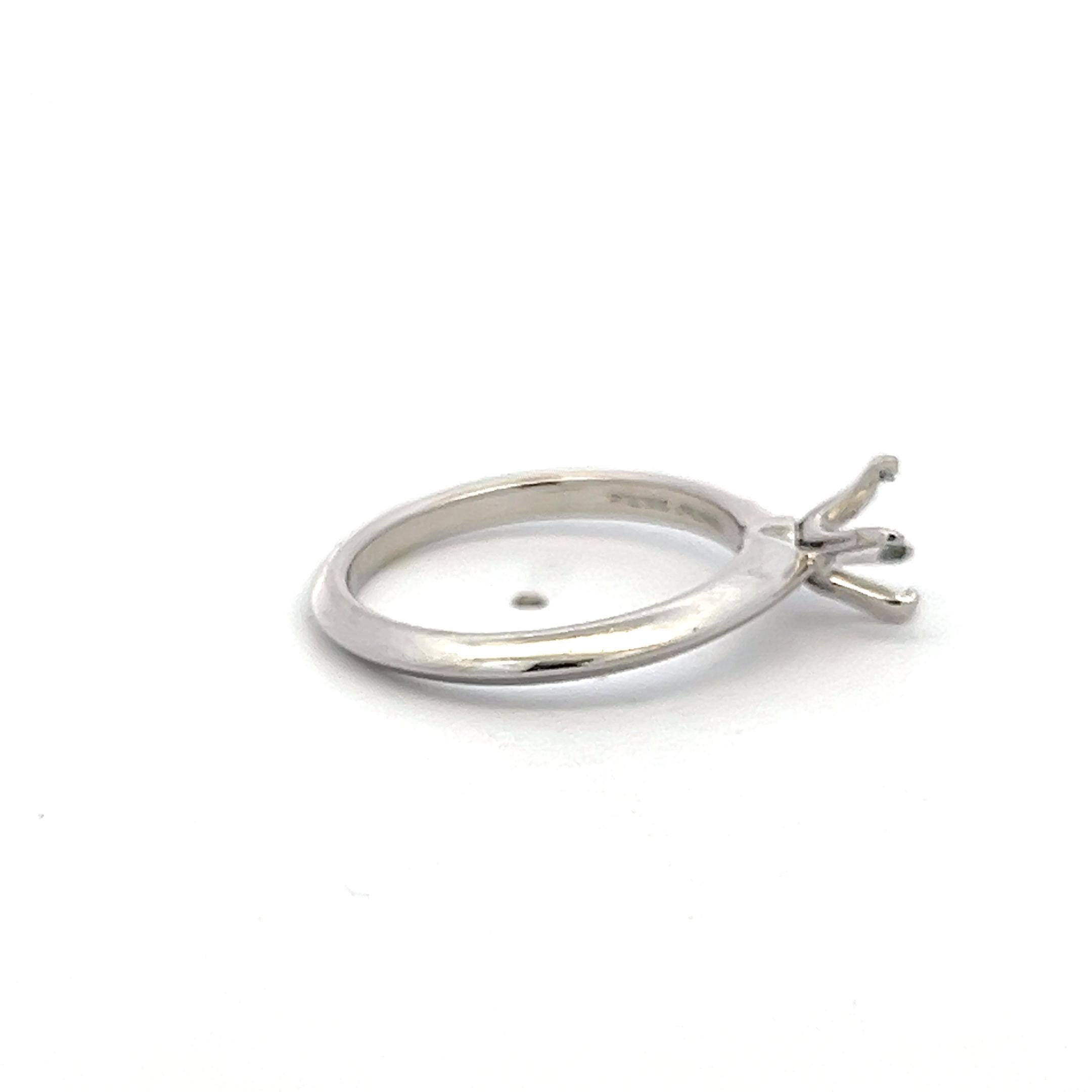 Tiffany & Co Vintage Platinum Semi Mount Ring Size 6 fits 0.75 Carat Stone