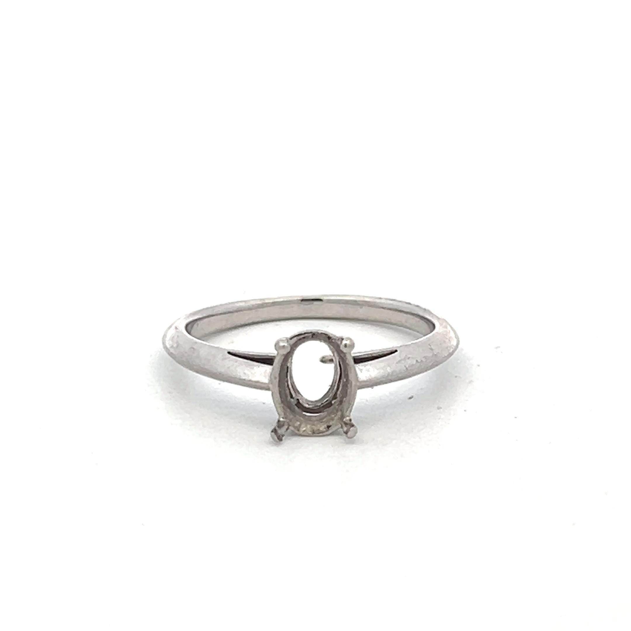Tiffany & Co Vintage Platinum Semi Mount Ring Fits 6.5mm 1.10ct Center Stone
