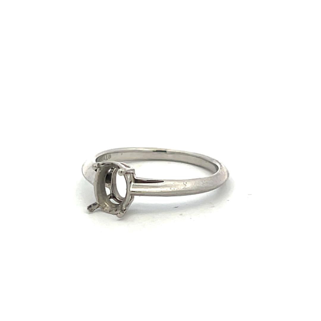Tiffany & Co Vintage Platinum Semi Mount Ring Fits 6.5mm 1.10ct Center Stone
