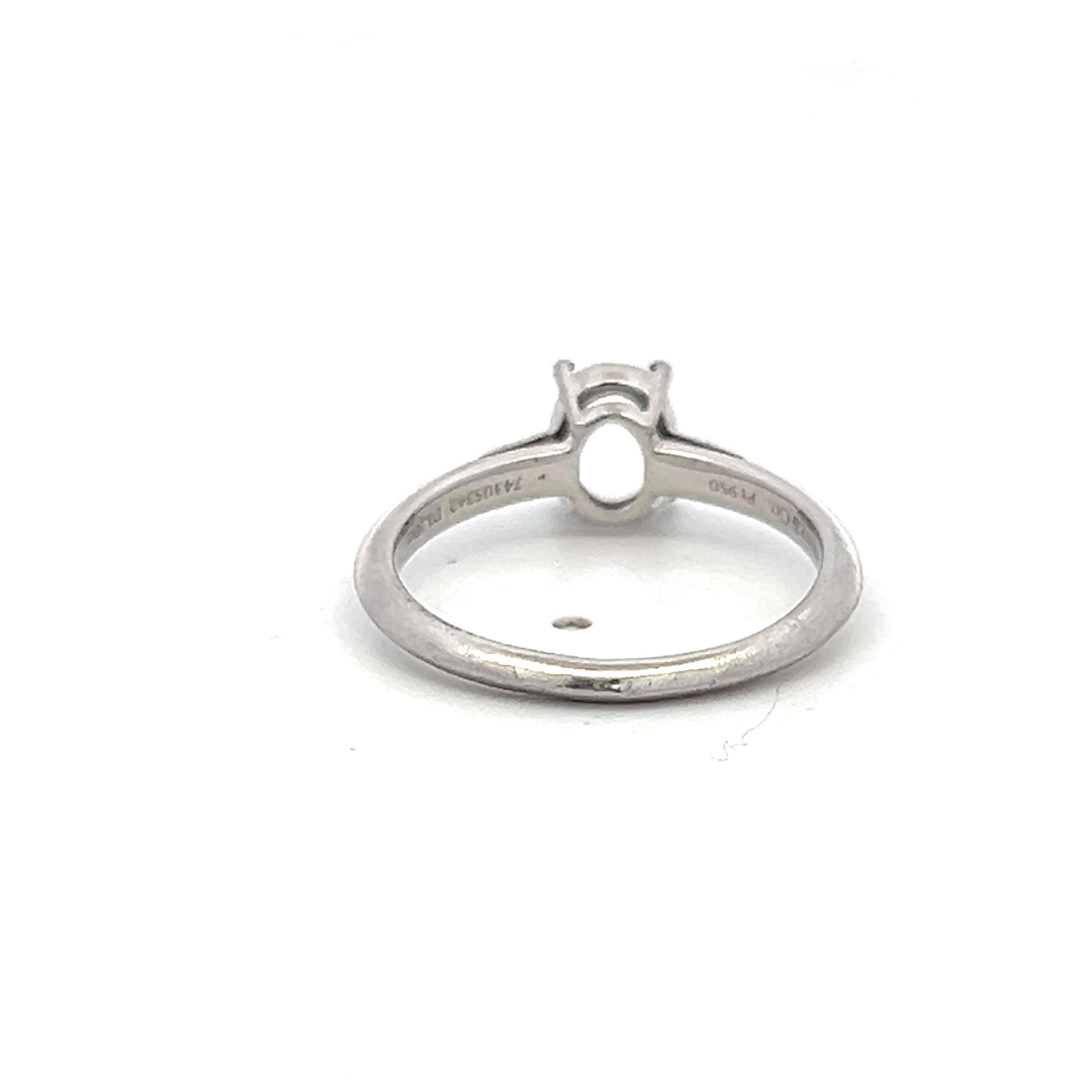 Tiffany & Co Vintage Platinum Semi Mount Ring Fits 6.5mm 1.10ct Center Stone