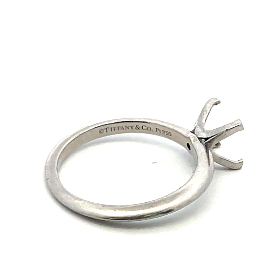 Tiffany & Co Vintage Platinum Semi Mount Ring Size 7.25 Fits 1.08 plus Carat