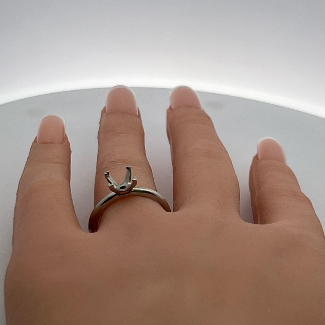 Tiffany & Co Vintage Platinum Semi Mount Ring Size 7.25 Fits 1.08 plus Carat