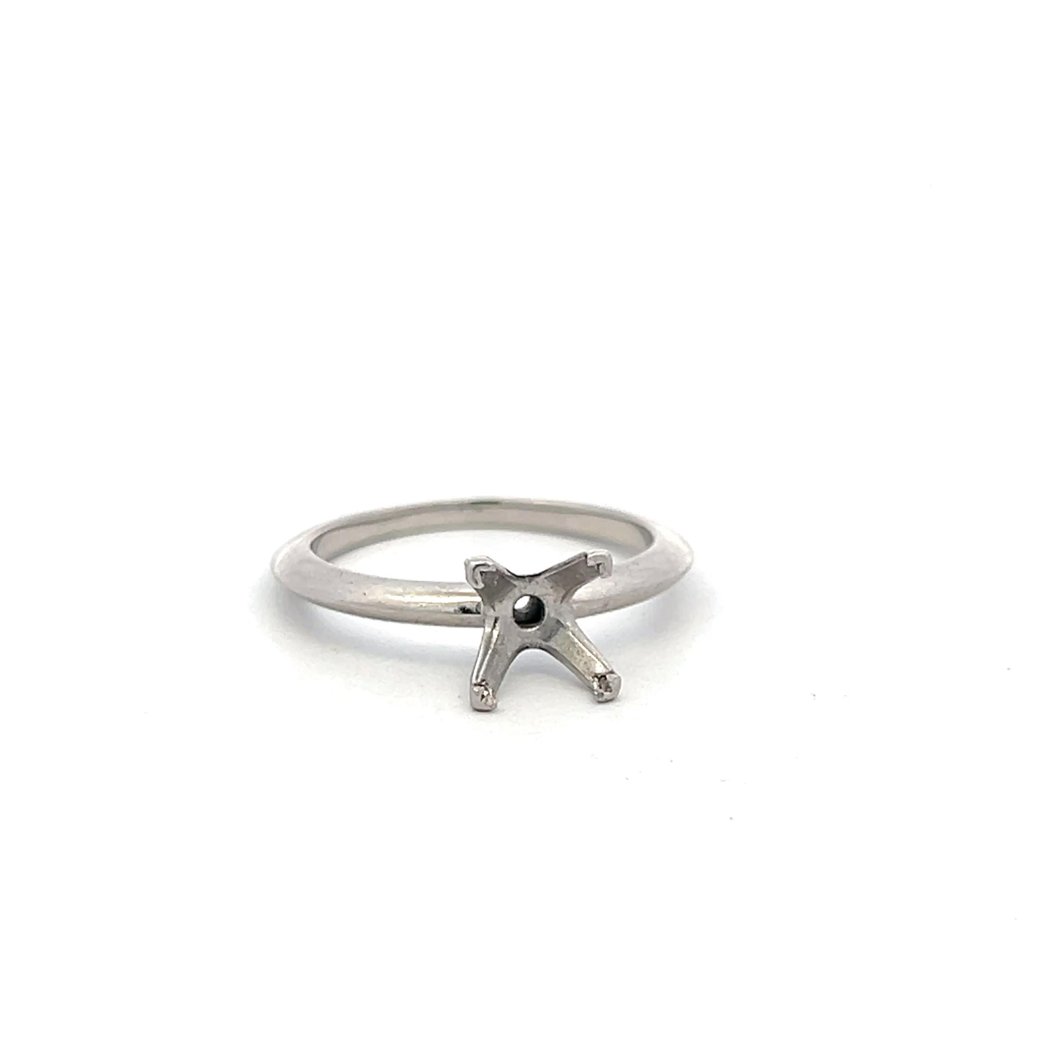 Tiffany & Co Vintage Platinum Semi Mount Ring Size 7.25 Fits 1.08 plus Carat