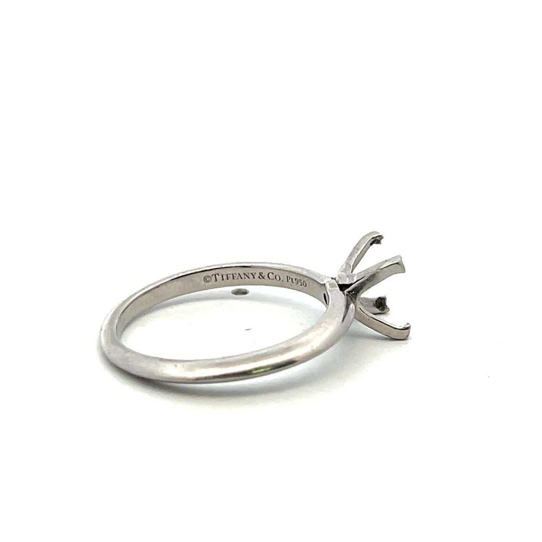 Tiffany & Co Vintage Platinum Semi Mount Ring Size 7.25 Fits 1.08 plus Carat