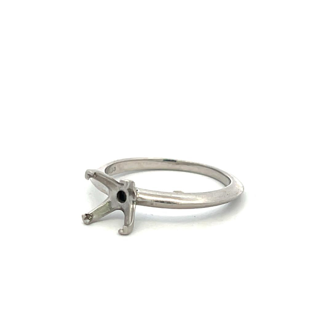 Tiffany & Co Vintage Platinum Semi Mount Ring Size 7.25 Fits 1.08 plus Carat