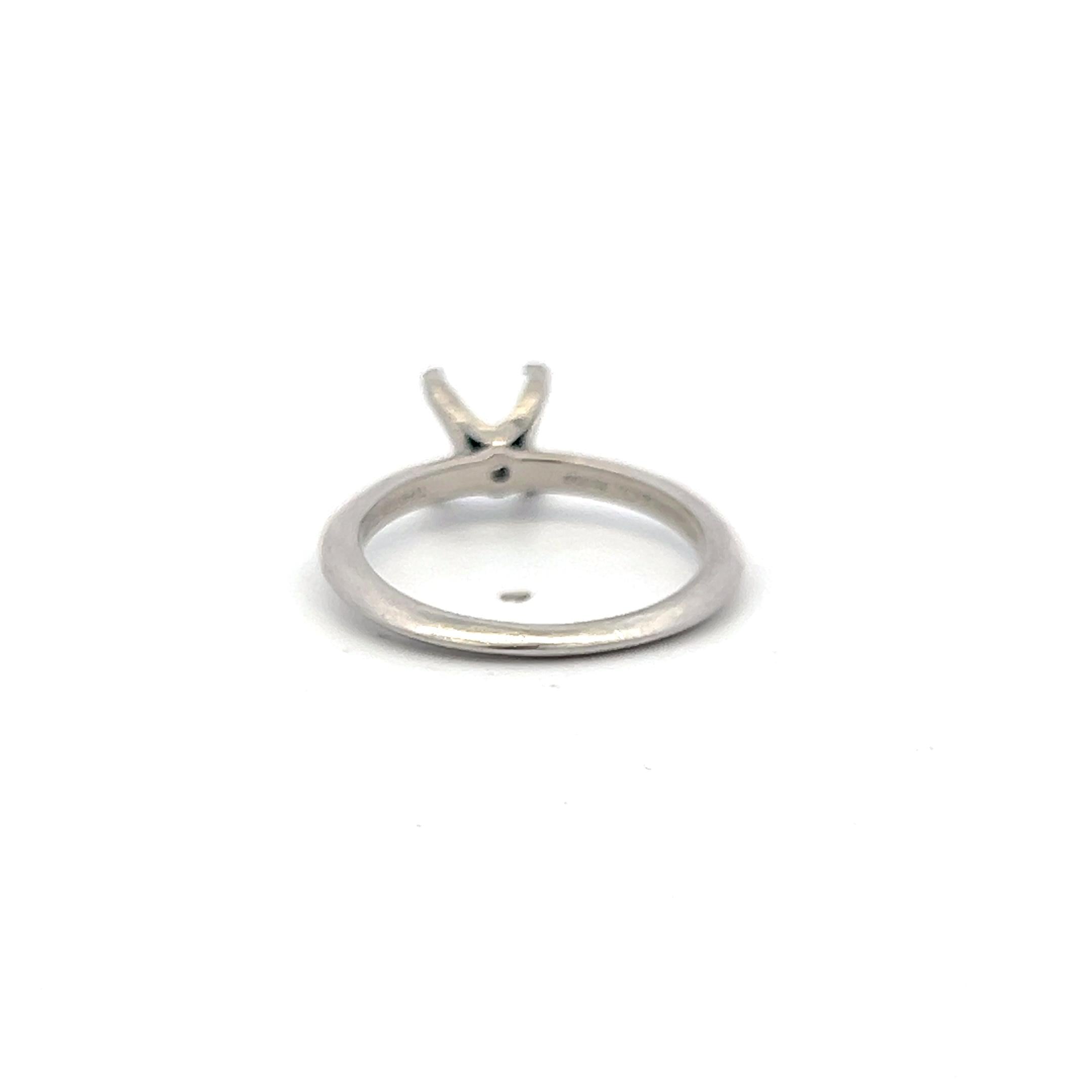 Tiffany & Co Vintage Platinum Semi Mount Ring Size 7.25 Fits 1.08 plus Carat
