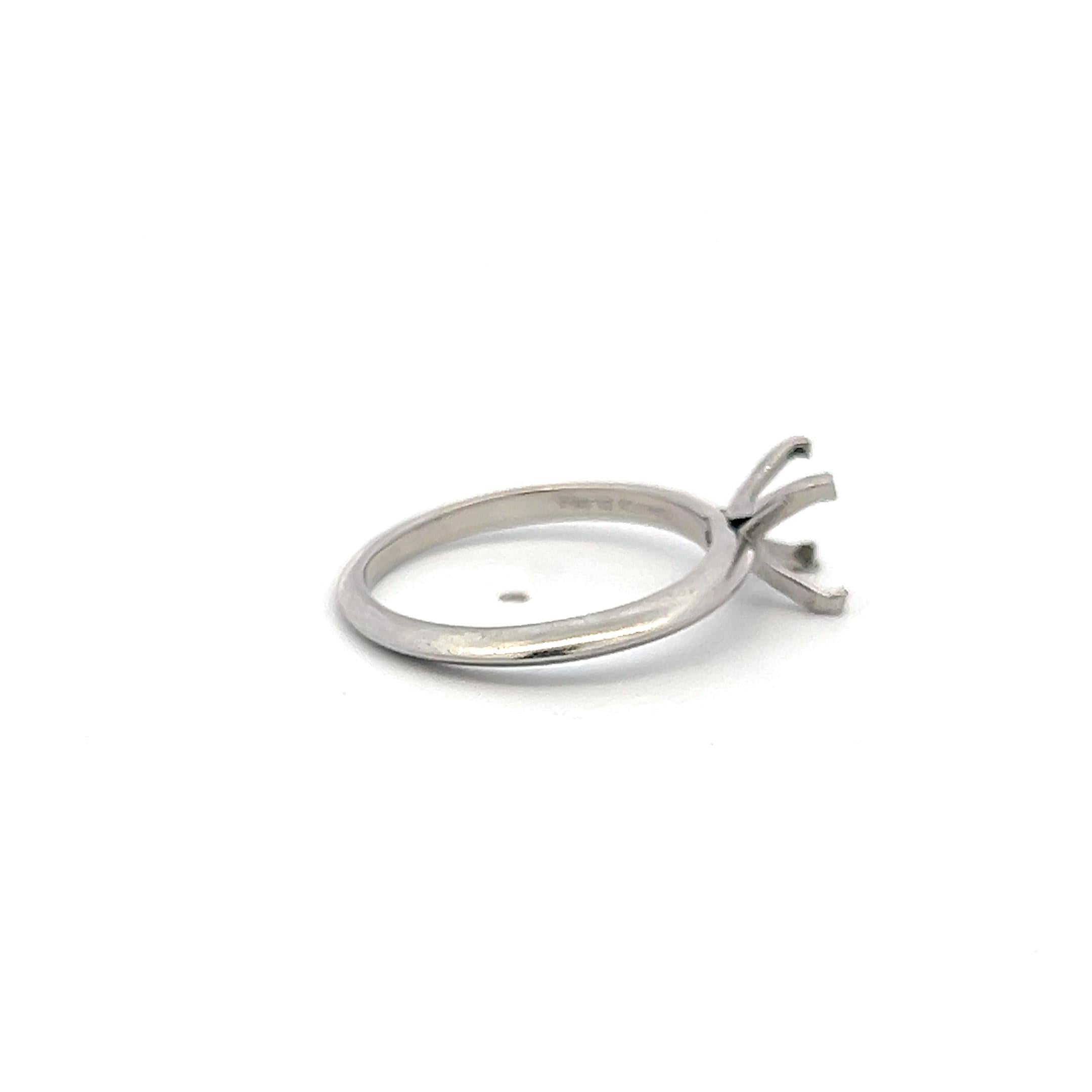 Tiffany & Co Vintage Platinum Semi Mount Ring Size 7.25 Fits 1.08 plus Carat