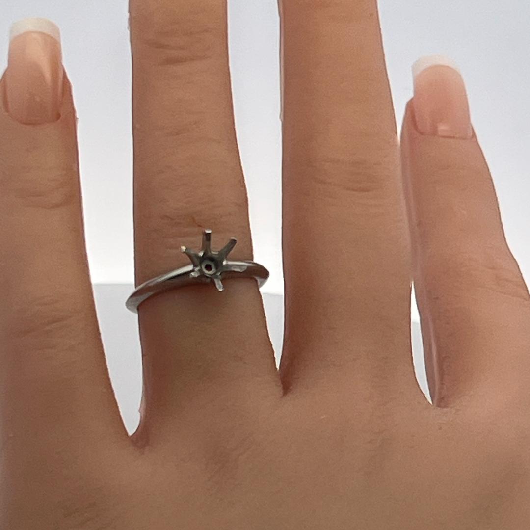 Tiffany & Co Platinum Semi Mount Ring Fits 7.5mm 1.55ct Center Stone Size 6