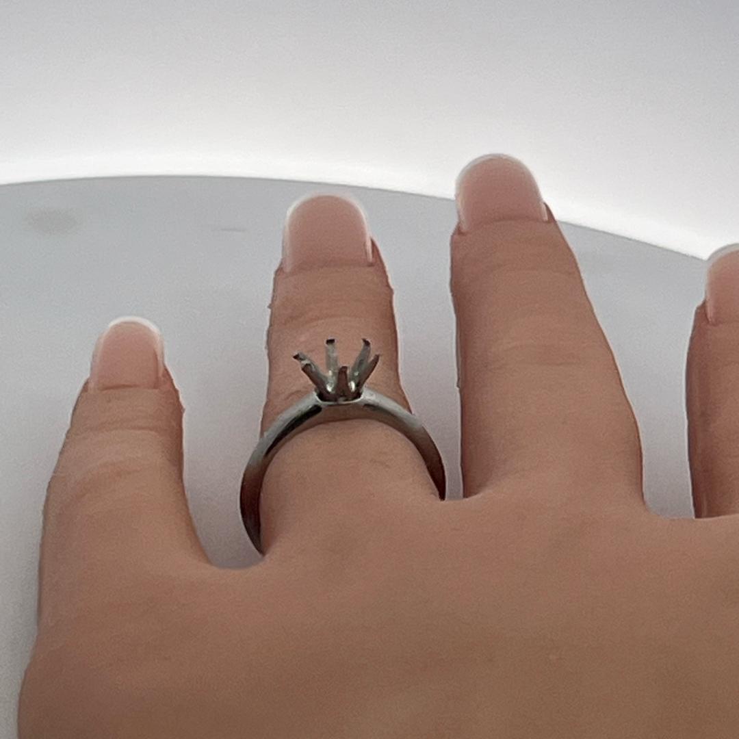 Tiffany & Co Platinum Semi Mount Ring Fits 7.5mm 1.55ct Center Stone Size 6