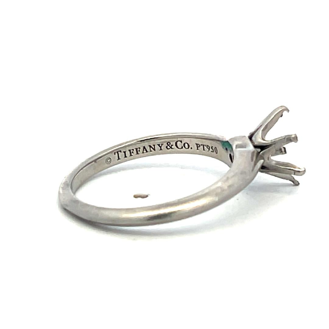 Tiffany & Co Platinum Semi Mount Ring Fits 7.5mm 1.55ct Center Stone Size 6
