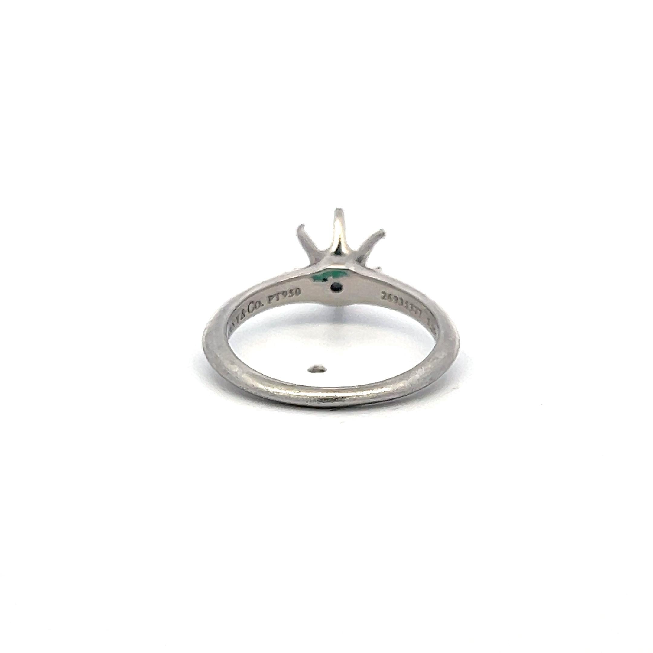 Tiffany & Co Platinum Semi Mount Ring Fits 7.5mm 1.55ct Center Stone Size 6