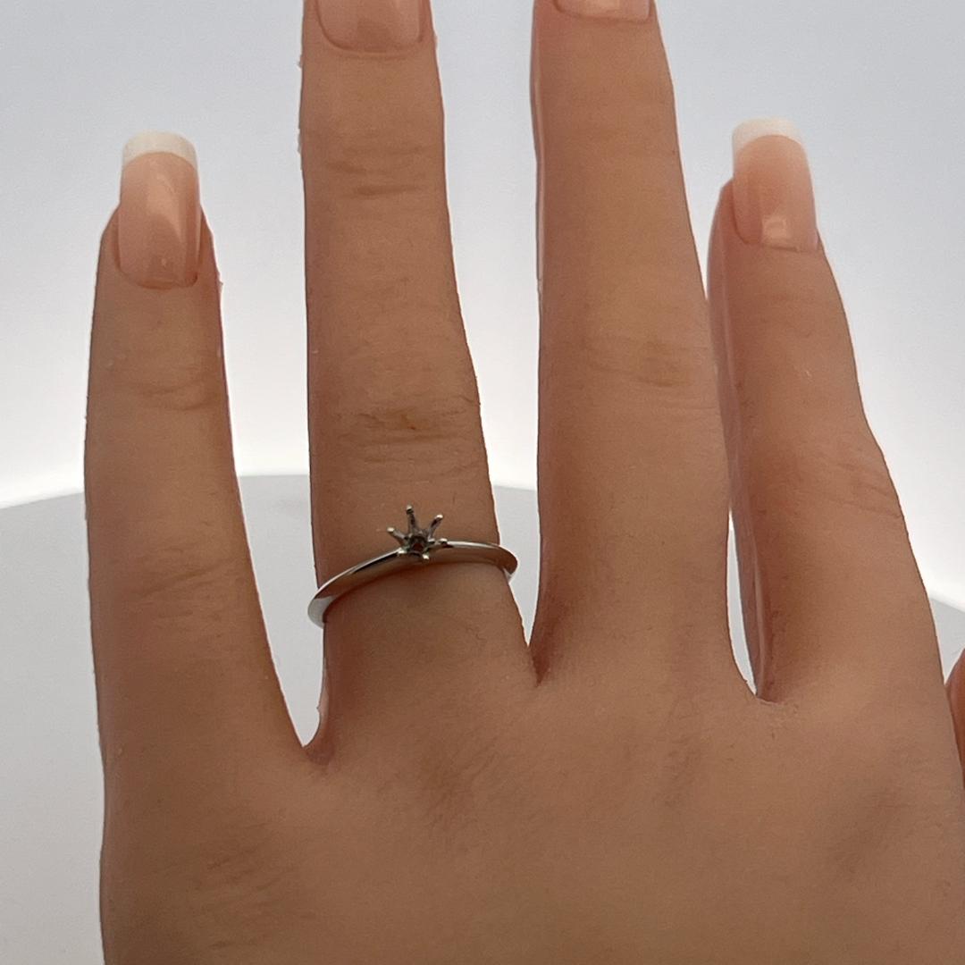 Tiffany & Co Vintage Platinum Semi Mount Ring Size 6 fits 0.30 carat Stone