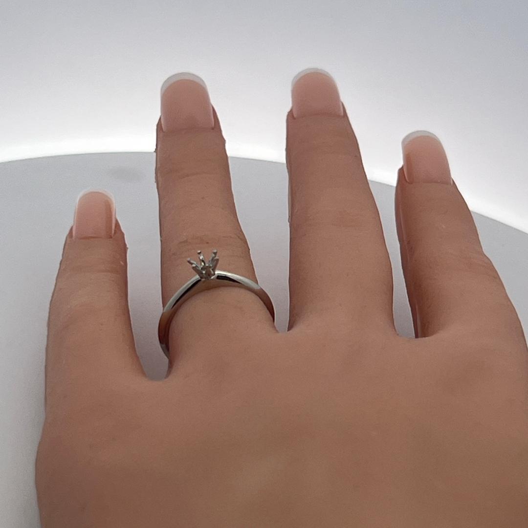 Tiffany & Co Vintage Platinum Semi Mount Ring Size 6 fits 0.30 carat Stone