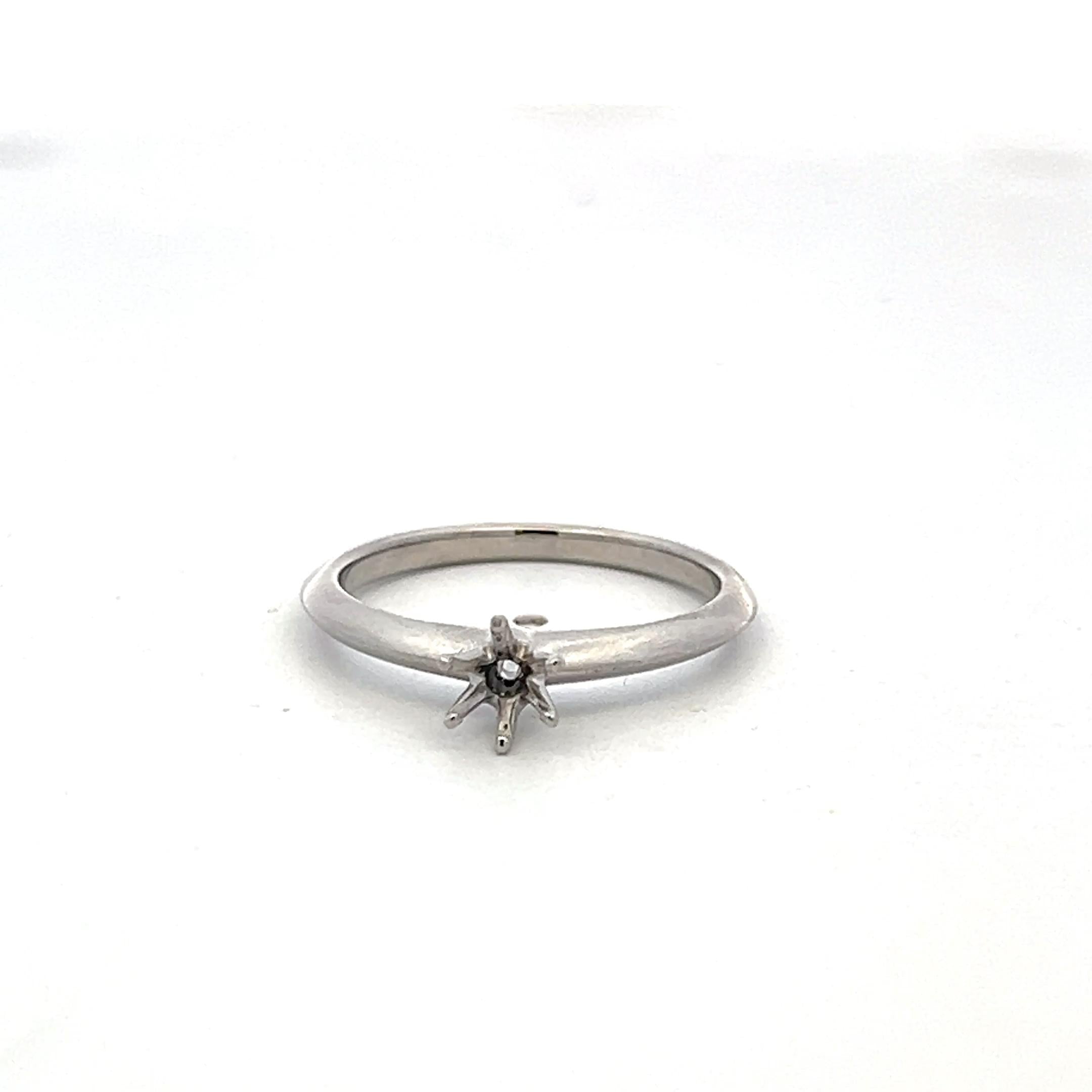 Tiffany & Co Vintage Platinum Semi Mount Ring Size 6 fits 0.30 carat Stone
