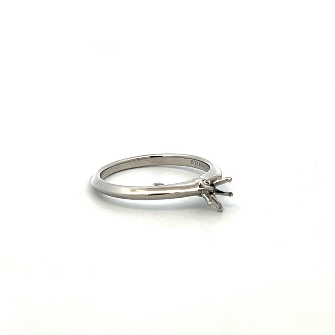 Tiffany & Co Vintage Platinum Semi Mount Ring Size 6 fits 0.30 carat Stone