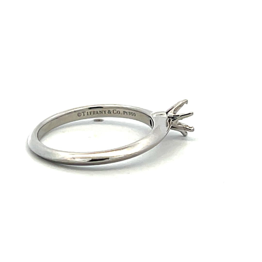 Tiffany & Co Vintage Platinum Semi Mount Ring Size 6 fits 0.30 carat Stone