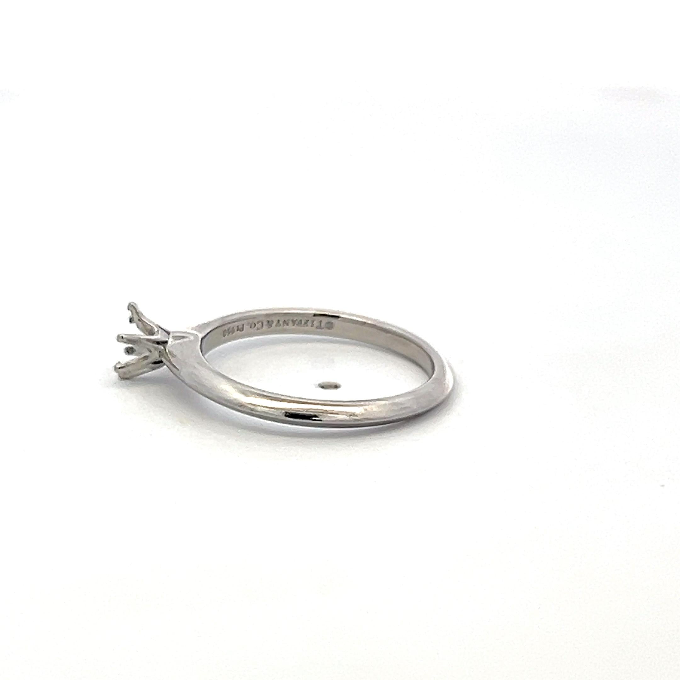 Tiffany & Co Vintage Platinum Semi Mount Ring Size 6 fits 0.30 carat Stone
