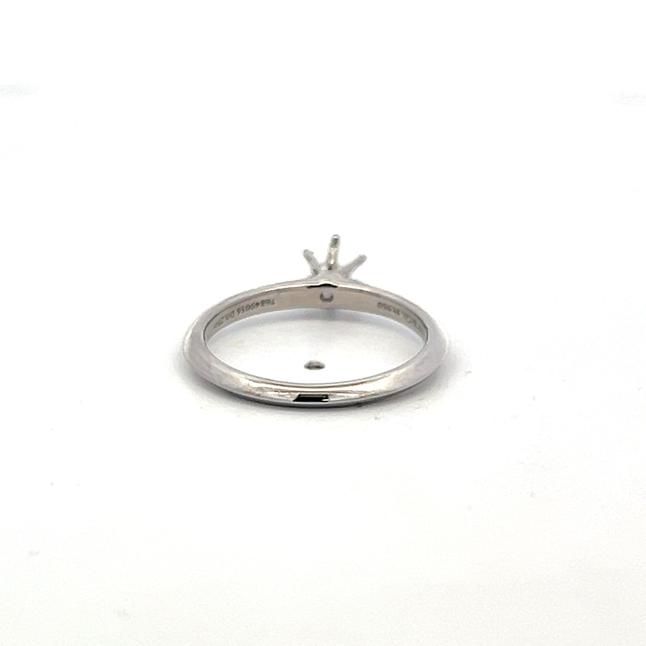 Tiffany & Co Vintage Platinum Semi Mount Ring Size 6 fits 0.30 carat Stone