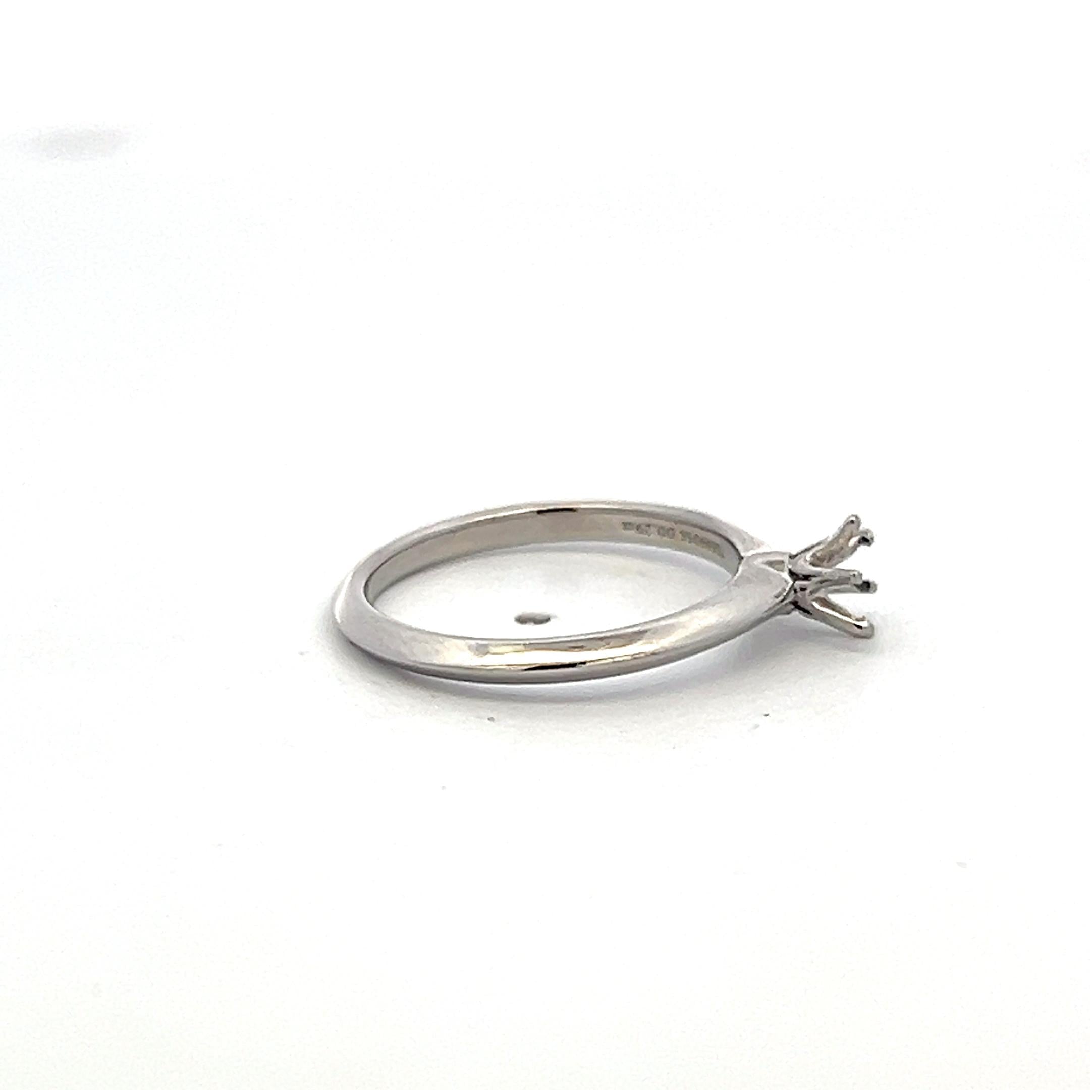 Tiffany & Co Vintage Platinum Semi Mount Ring Size 6 fits 0.30 carat Stone