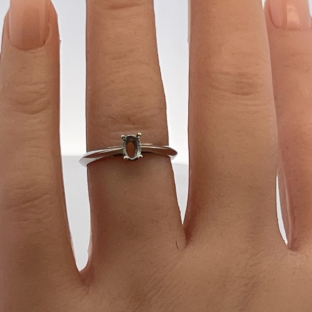 Tiffany & Co Vintage Platinum Semi Mount Ring Fits 6x4mm Size 6