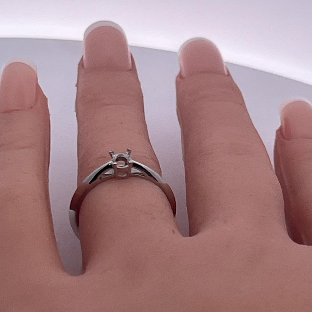 Tiffany & Co Vintage Platinum Semi Mount Ring Fits 6x4mm Size 6