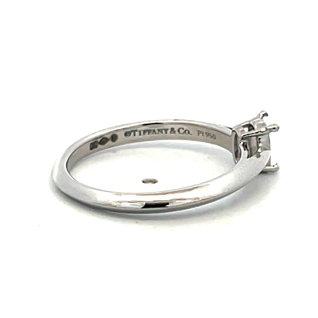 Tiffany & Co Vintage Platinum Semi Mount Ring Fits 6x4mm Size 6