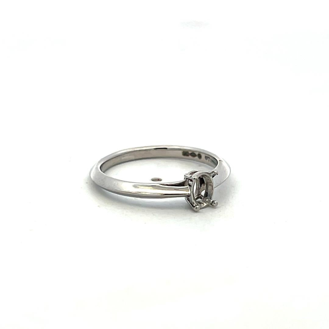 Tiffany & Co Vintage Platinum Semi Mount Ring Fits 6x4mm Size 6