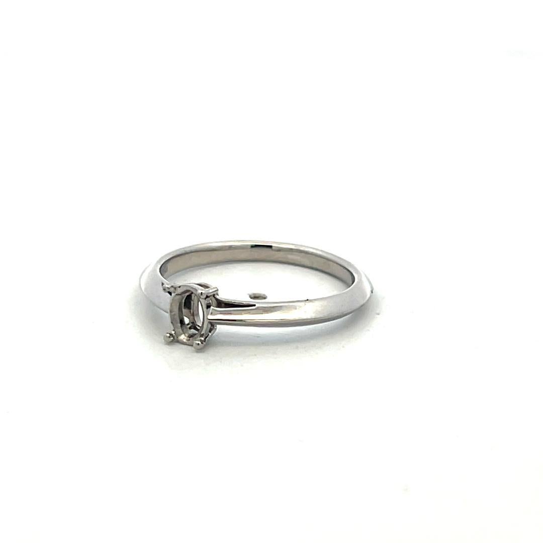Tiffany & Co Vintage Platinum Semi Mount Ring Fits 6x4mm Size 6
