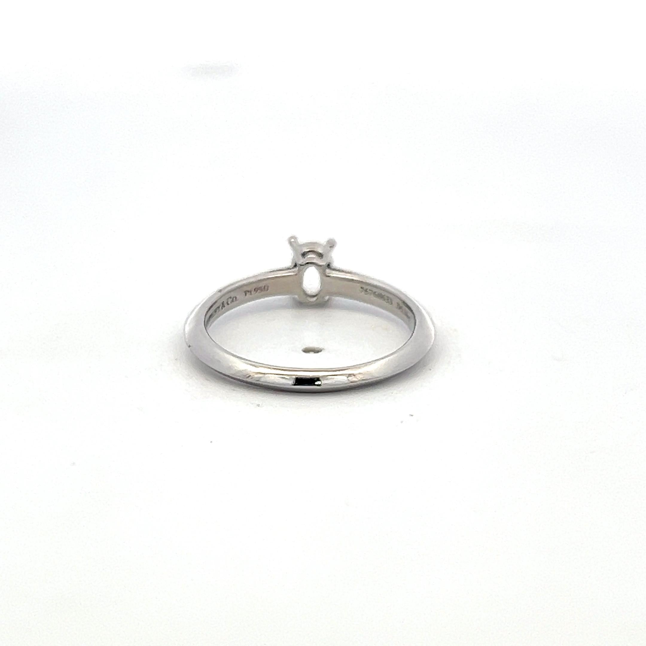 Tiffany & Co Vintage Platinum Semi Mount Ring Fits 6x4mm Size 6