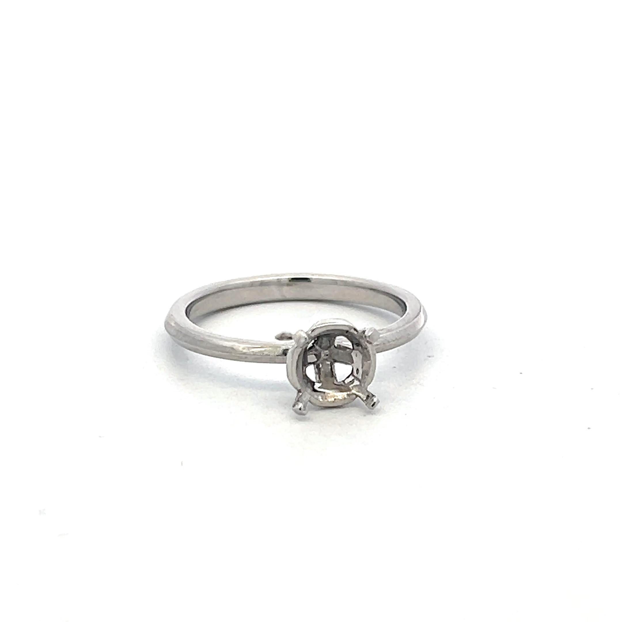 Tiffany & Co Platinum Semi Mount Ring Size 6 Fits 1.15 plus Carat