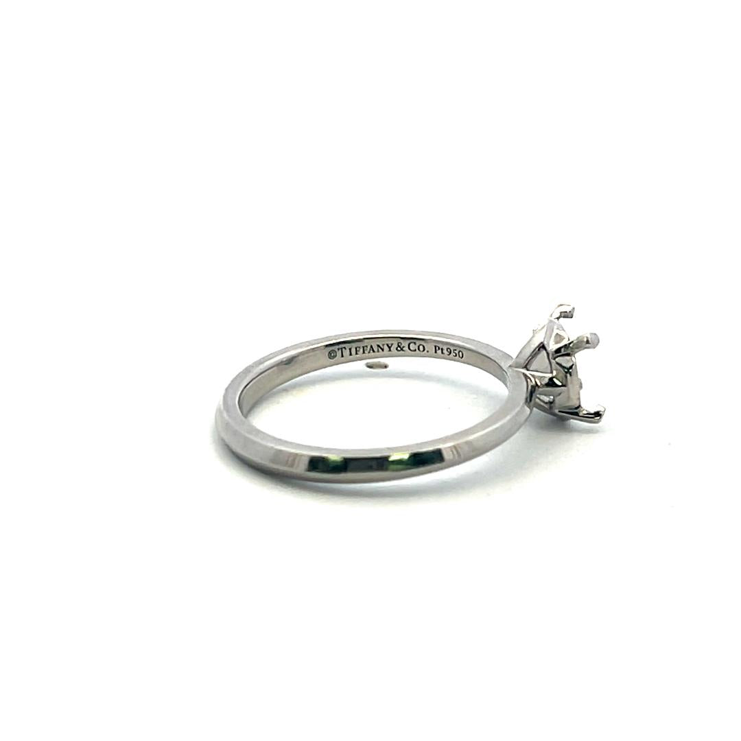 Tiffany & Co Platinum Semi Mount Ring Size 6 Fits 1.15 plus Carat