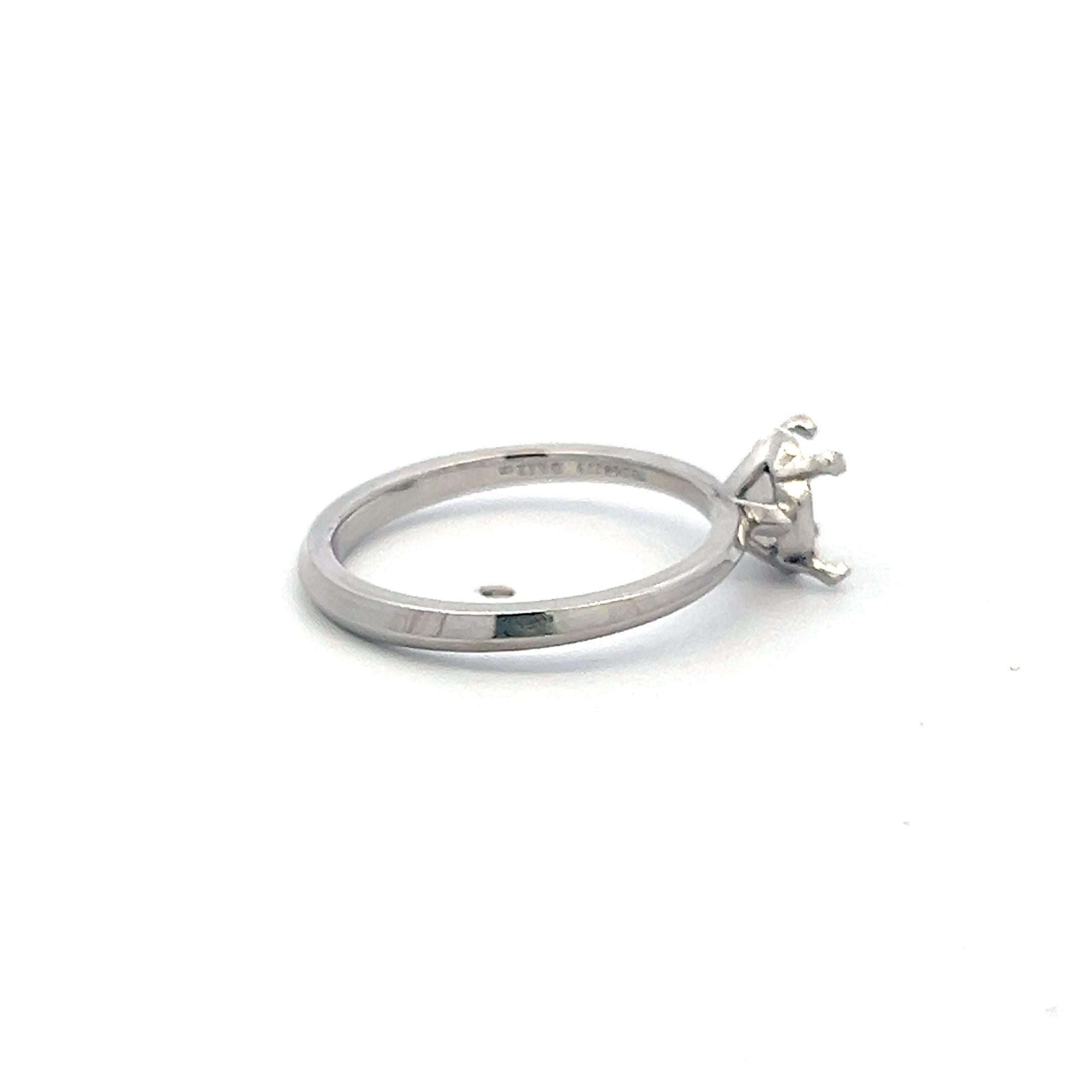 Tiffany & Co Platinum Semi Mount Ring Size 6 Fits 1.15 plus Carat