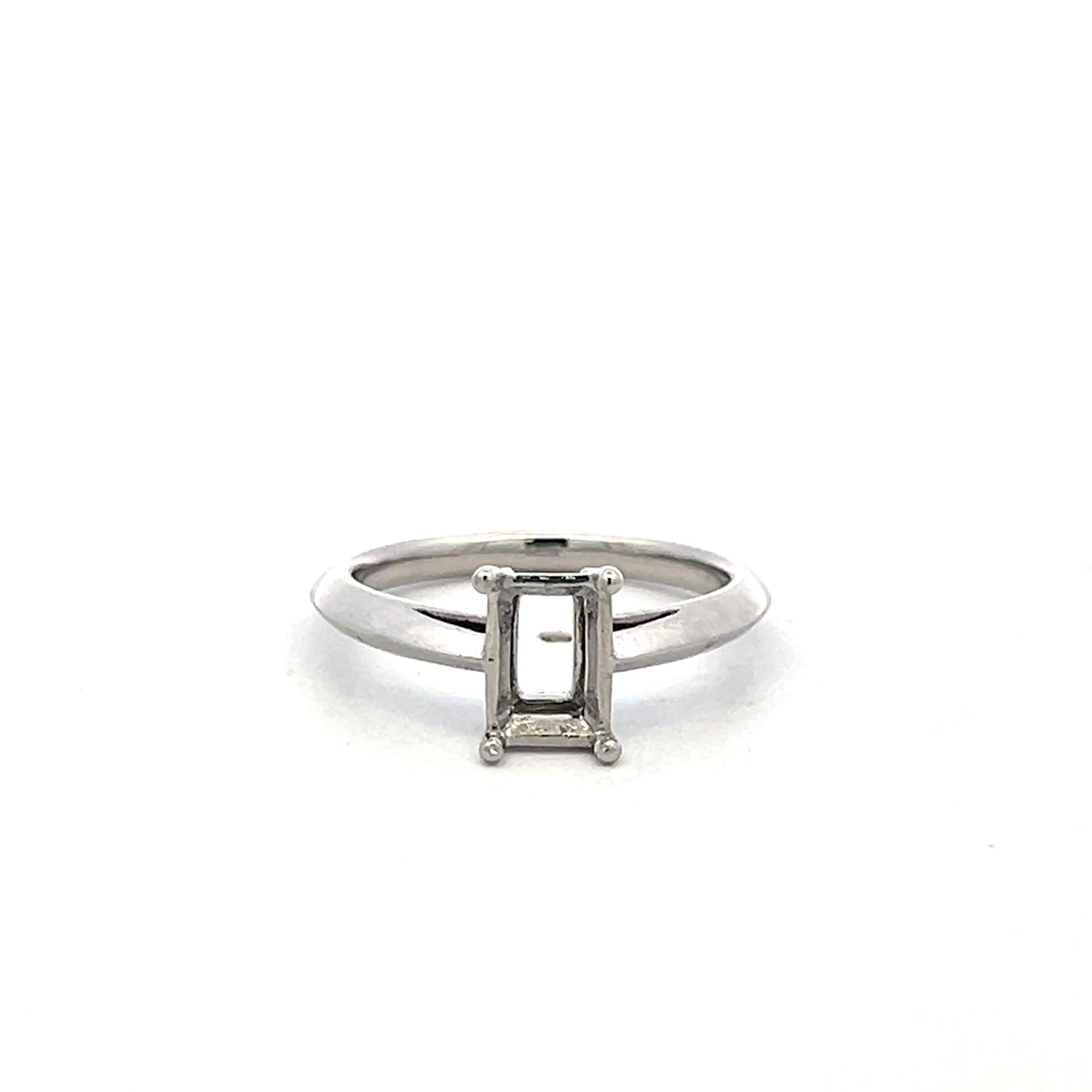 Tiffany & Co Vintage Platinum Semi Mount Ring Fits 8.2mm Holds 1.20ct Stone