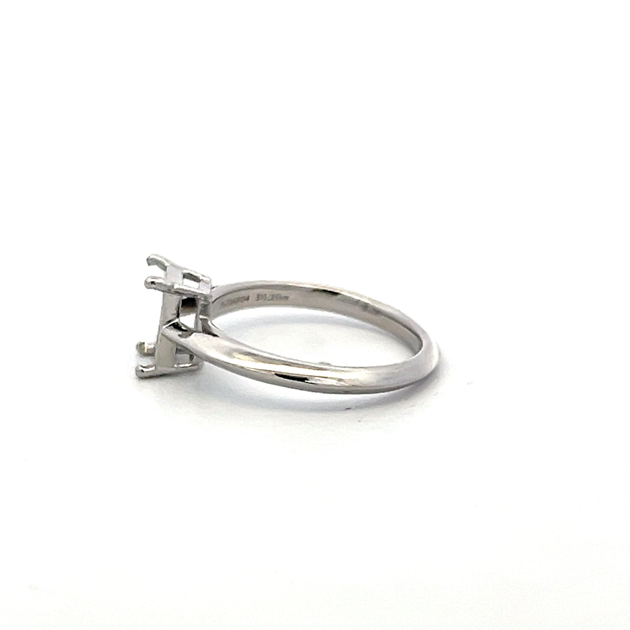 Tiffany & Co Vintage Platinum Semi Mount Ring Fits 8.2mm Holds 1.20ct Stone