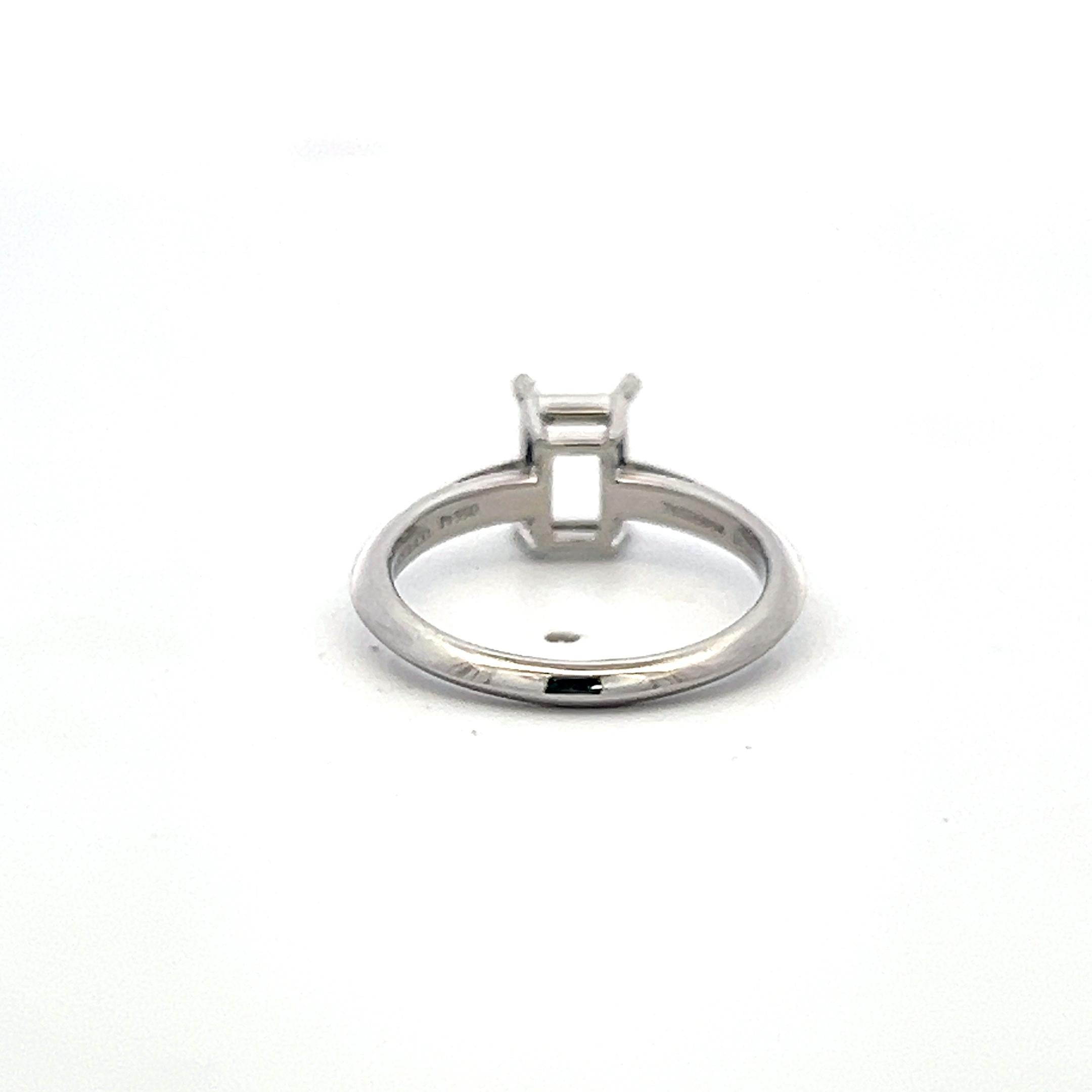 Tiffany & Co Vintage Platinum Semi Mount Ring Fits 8.2mm Holds 1.20ct Stone