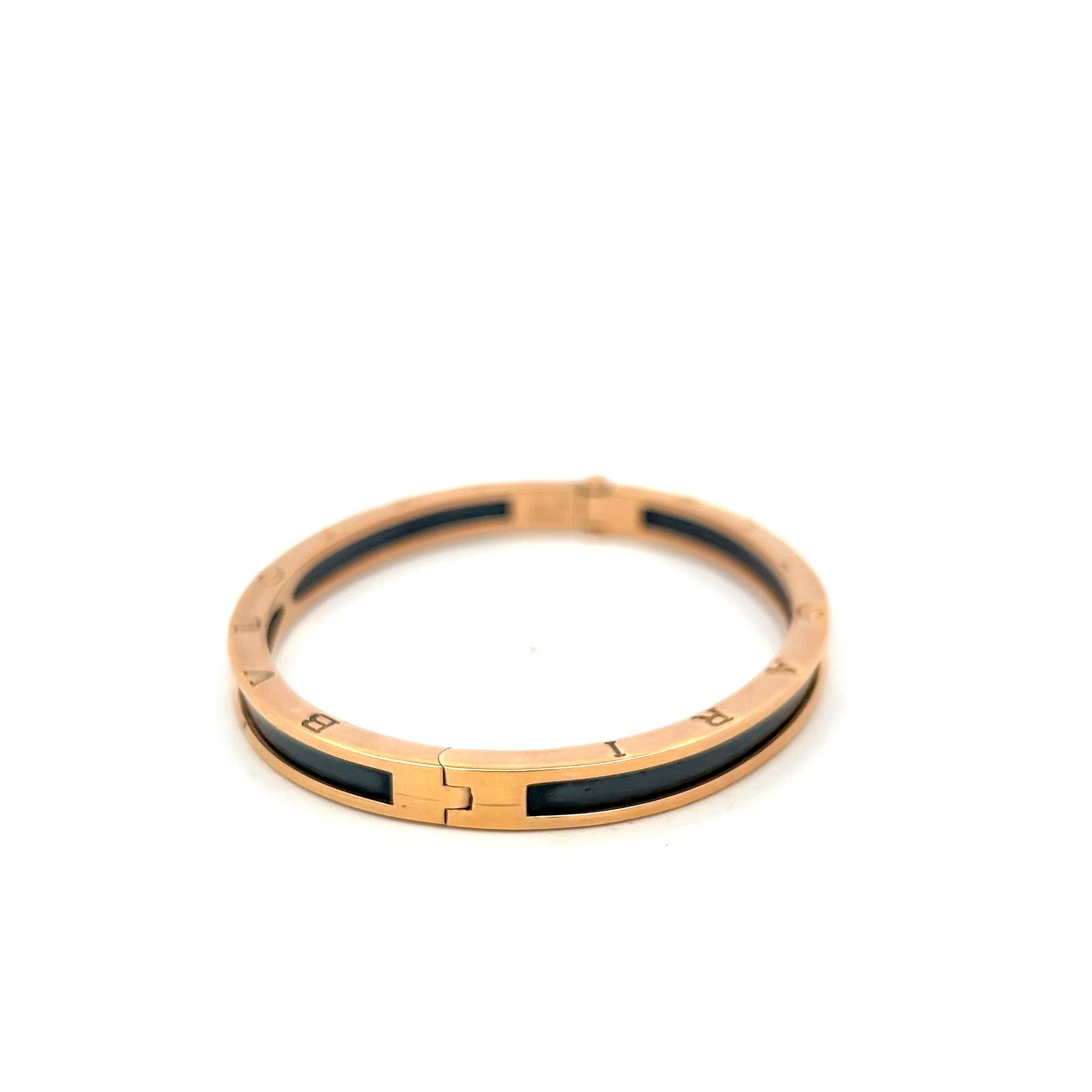 Bvlgari Vintage 18 Karat Rose Gold Bangle Bracelet 27.3 Grams Size 6.5