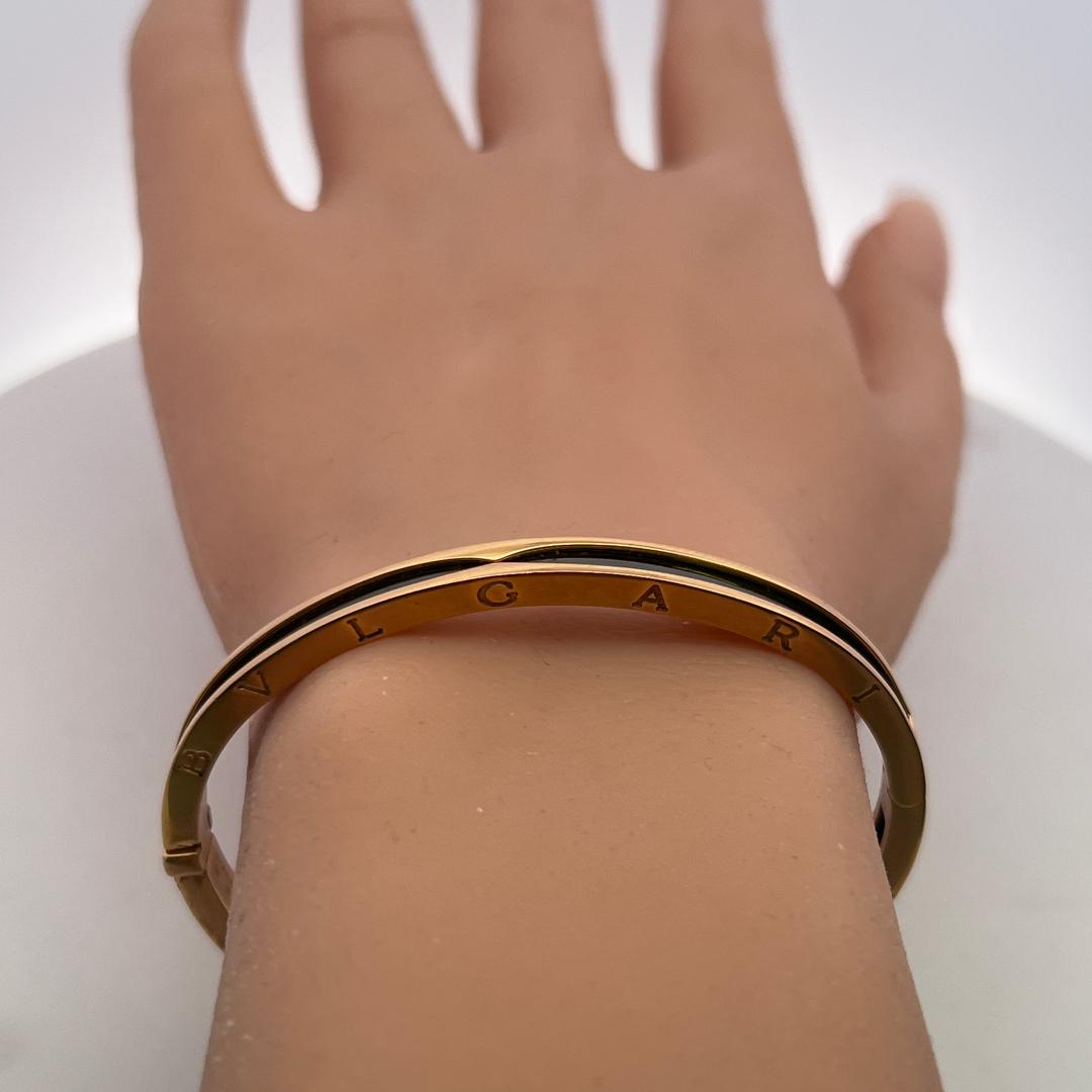 Bvlgari Vintage 18 Karat Rose Gold Bangle Bracelet 27.3 Grams Size 6.5