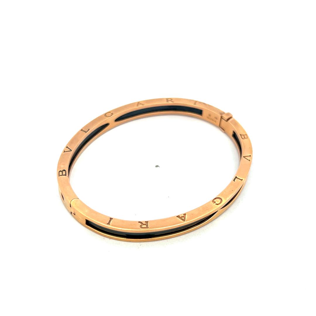 Bvlgari Vintage 18 Karat Rose Gold Bangle Bracelet 27.3 Grams Size 6.5