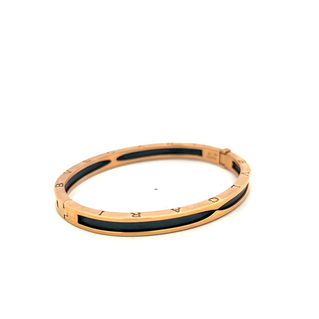 Bvlgari Vintage 18 Karat Rose Gold Bangle Bracelet 27.3 Grams Size 6.5