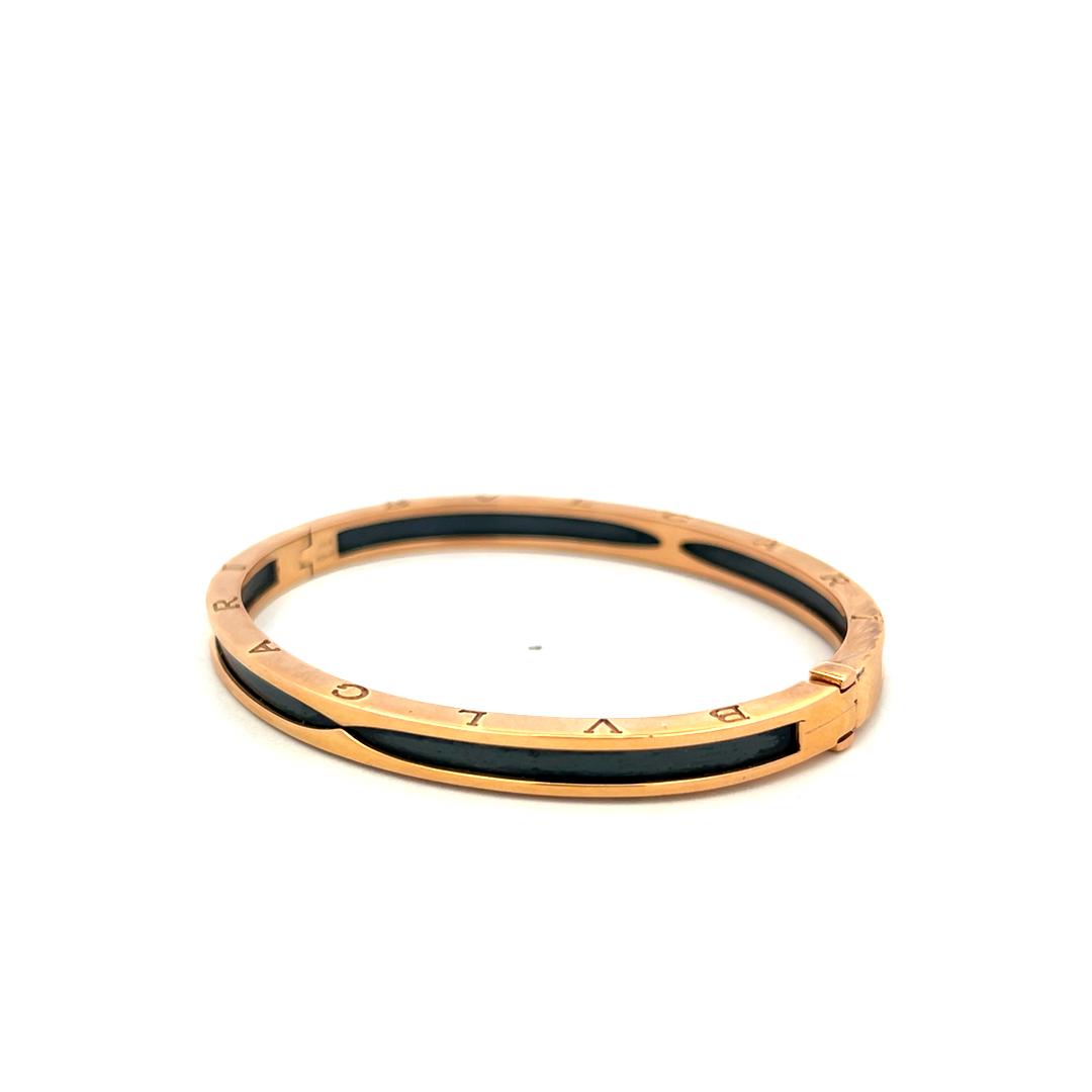Bvlgari Vintage 18 Karat Rose Gold Bangle Bracelet 27.3 Grams Size 6.5