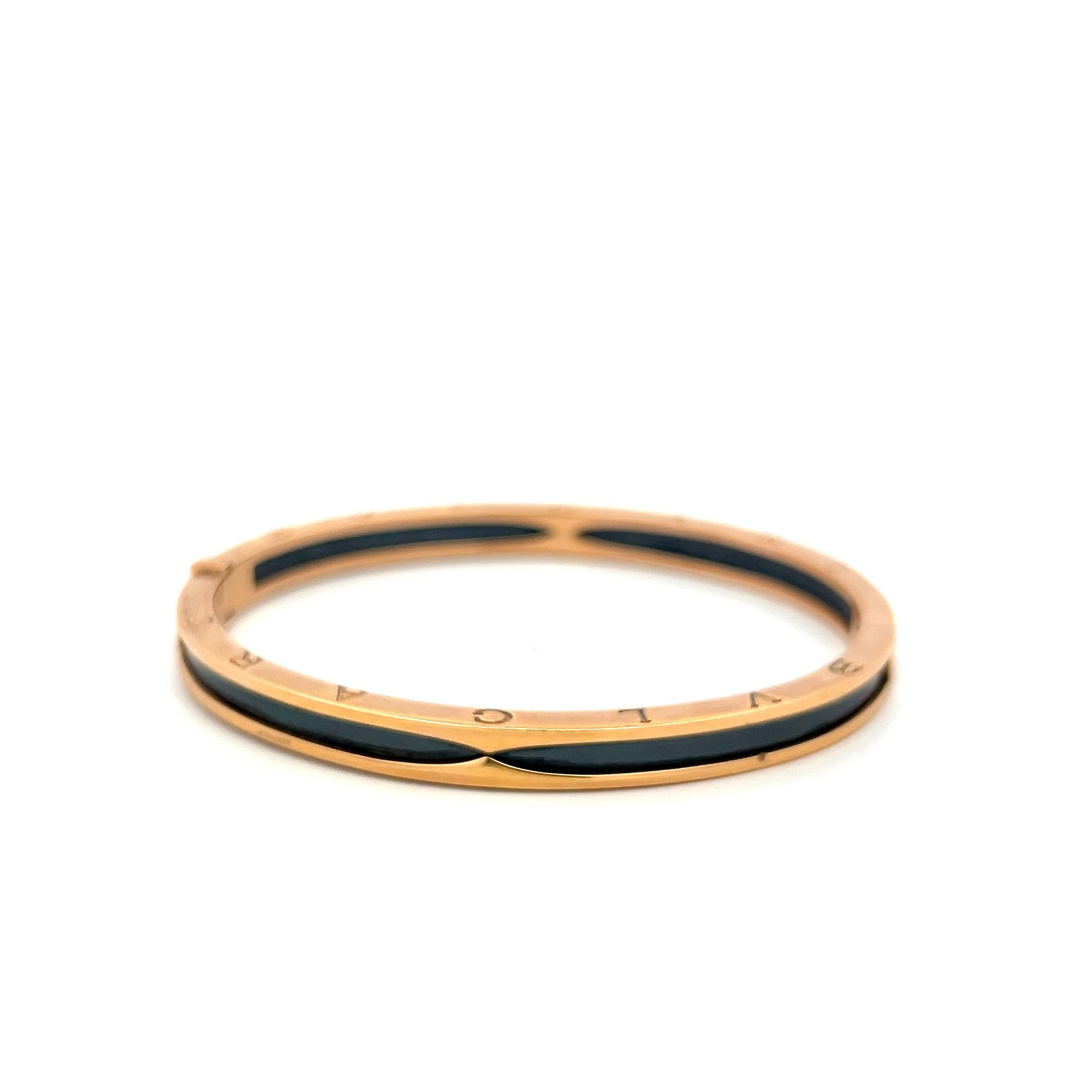 Bvlgari Vintage 18 Karat Rose Gold Bangle Bracelet 27.3 Grams Size 6.5