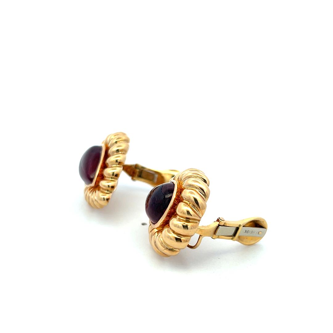 David Webb 18K YG Clip On Earrings with Pear Shaped 16.00x11.00 MM Tourmaline