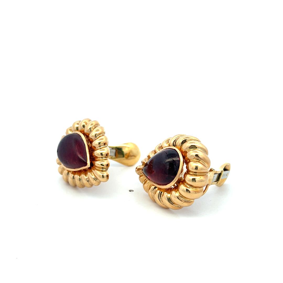 David Webb 18K YG Clip On Earrings with Pear Shaped 16.00x11.00 MM Tourmaline