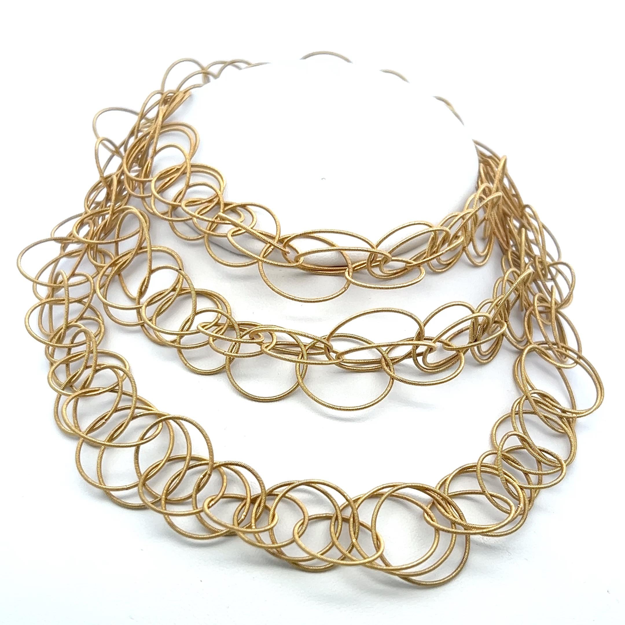 Buccellati Hawaii Vintage 18K Yellow Gold Link Necklace 40 Inch