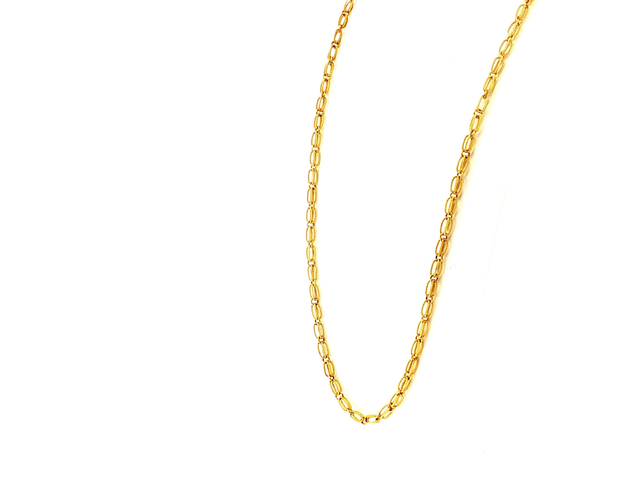 Vintage 18K Yellow Gold Link Necklace 29 Inches 27.7 Grams