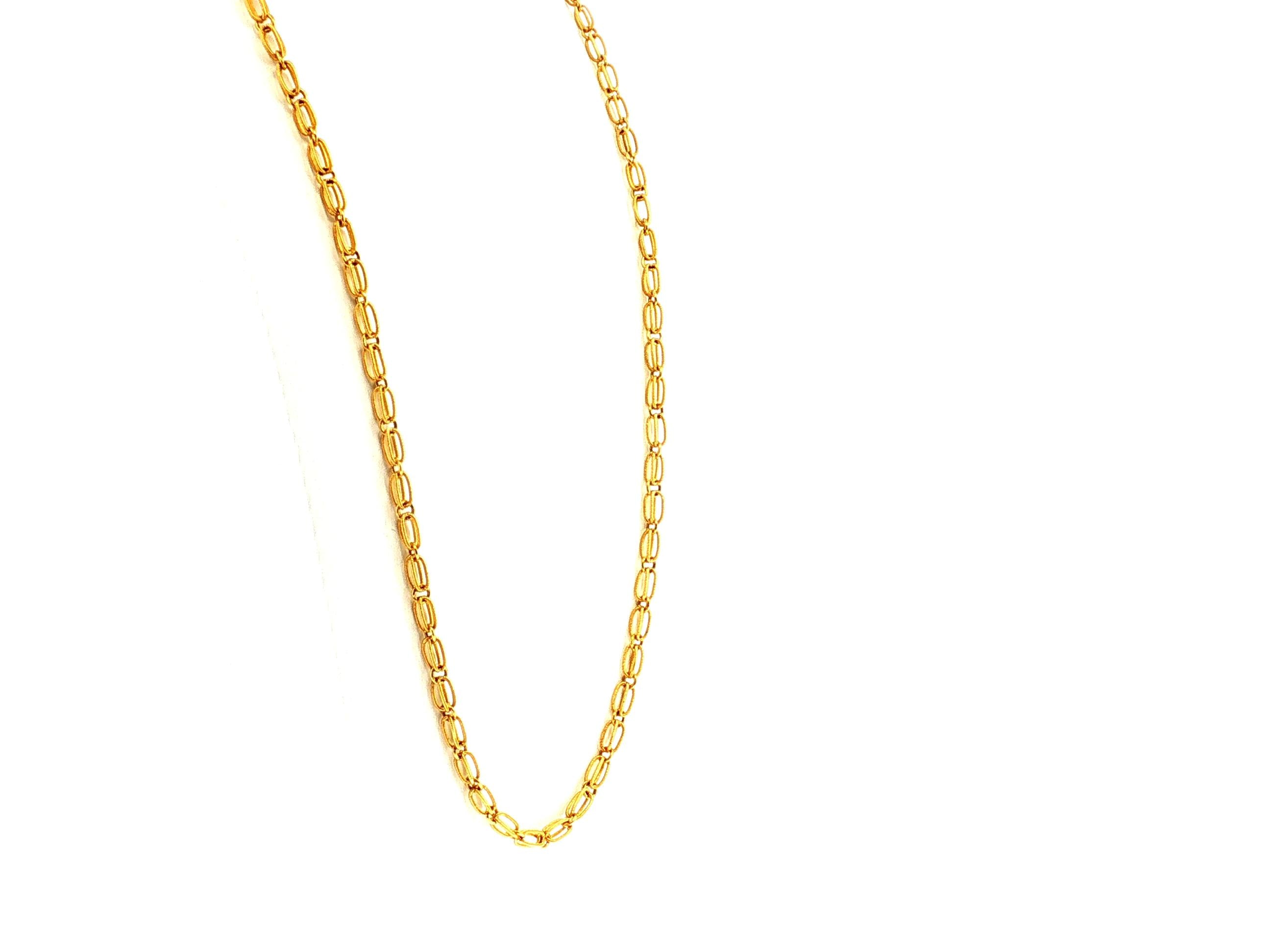Vintage 18K Yellow Gold Link Necklace 29 Inches 27.7 Grams