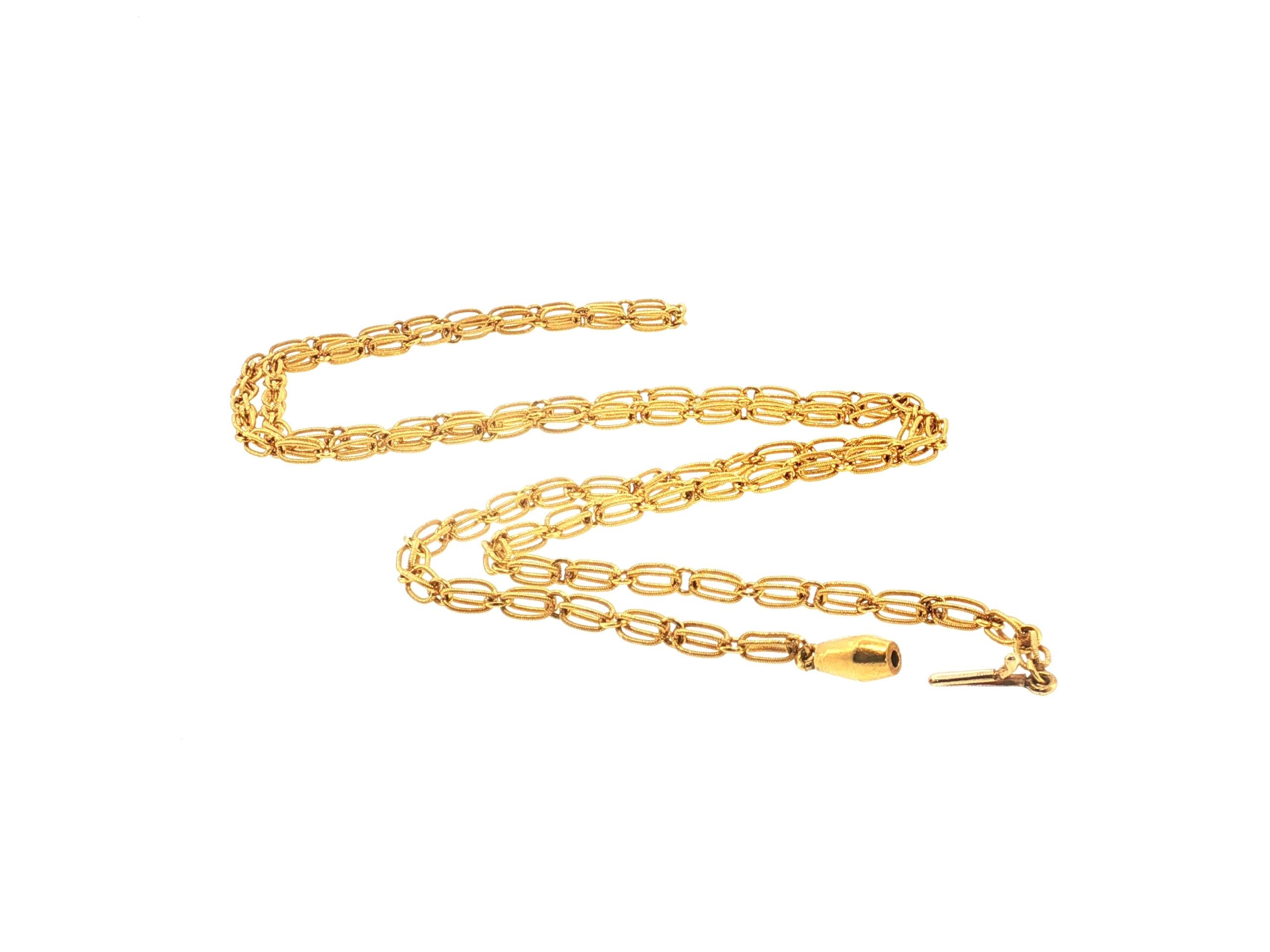 Vintage 18K Yellow Gold Link Necklace 29 Inches 27.7 Grams