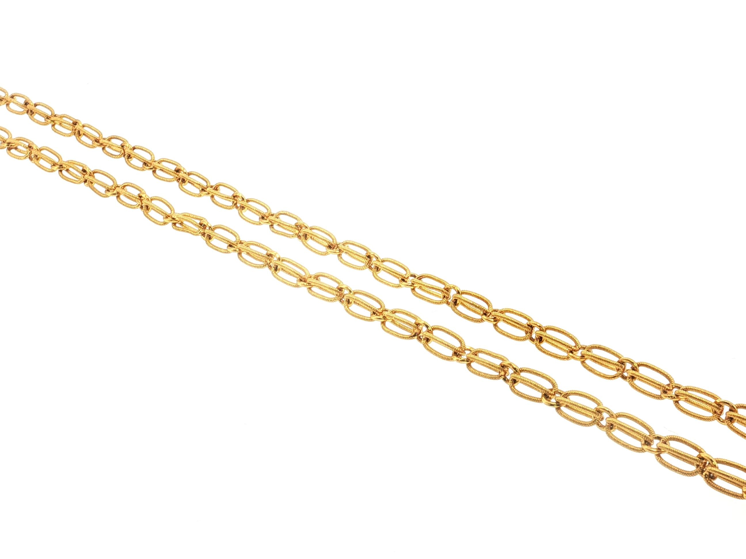 Vintage 18K Yellow Gold Link Necklace 29 Inches 27.7 Grams