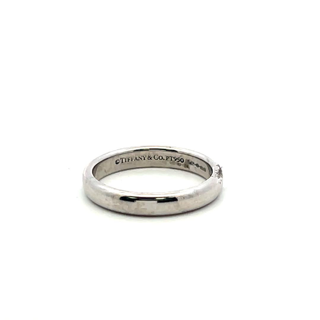 Tiffany & Co Vintage Platinum Band Ring 3MM wide 4.3 Grams Size 4.5